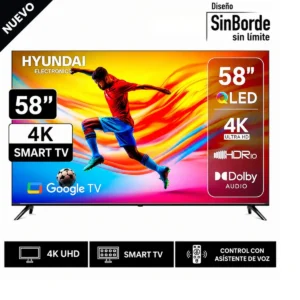 Televisor Hyundai 58 4K QLED Smart Google Gris HYLED5813QG