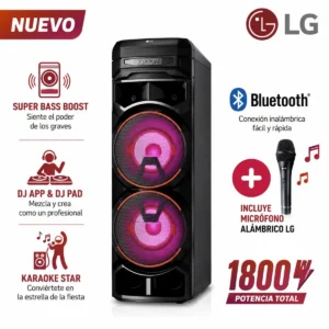 Torre de Sonido LG XBOOM con Bluetooth y Karaoke RNC9 + Microfono