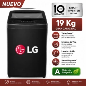Lavadora LG WT19OBVTB 19Kg Turbodrum Carga Superior Negro