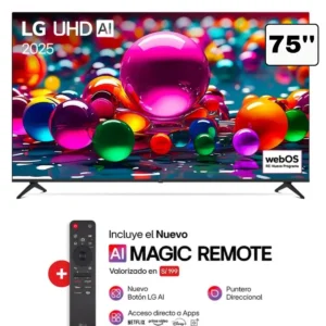Televisor LG 75 UHD 4K Smart AI ThinQ 75UA8050PSA con Magic Remote