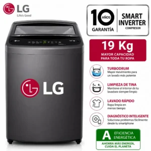 Lavadora Automática LG WT19BVTB 19 kg Negro Claro
